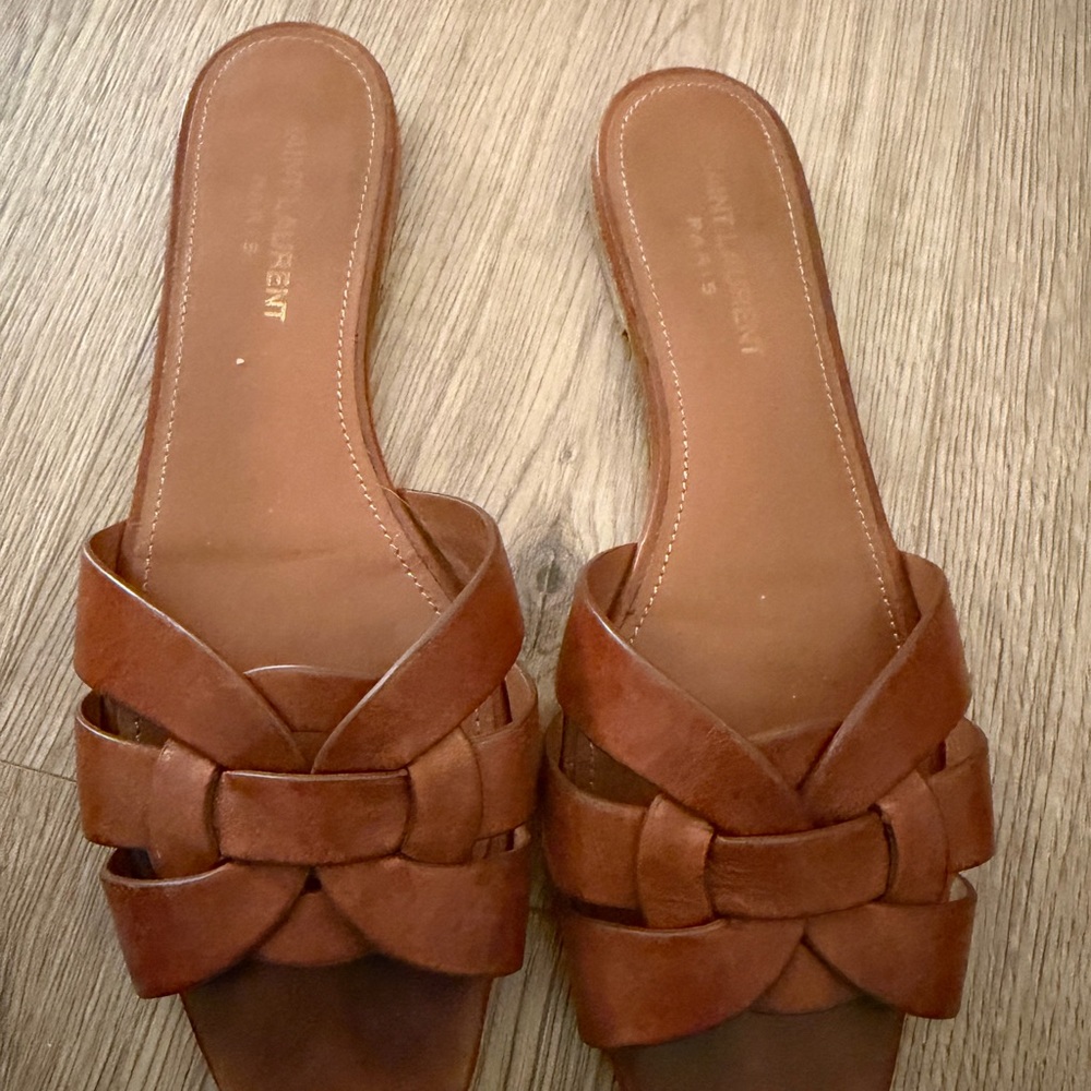 Saint Laurent Brown Leather Women's Sandals